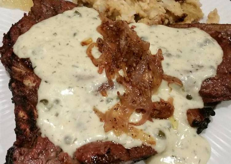 Recipe of Award-winning Brad&#39;s grilled t-bone w/ lemon dill bernaise sauce