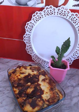 صورة لوصفة غراتان باذنجان بصلصة البيشاميل 🍆😋👌