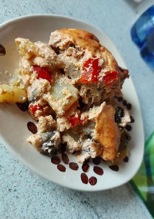 Krumplival rakott bakonyi jellegű húsgombóc recept fotója