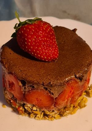 Une photo de Fraisier mousse chocolat