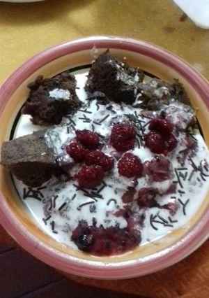 Una foto de Helado artesanal con brownie