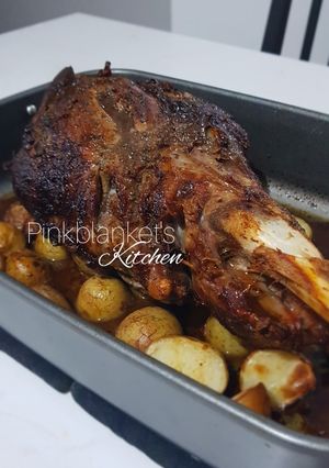 A picture of Chef Andy Roasted Lamb Leg.