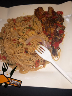 A picture of Stir-fry Spaghetti & macaroni.