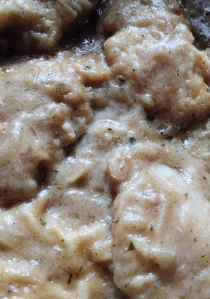 Tőkehalfilé fokhagymás szószban spagettivel recept fotója