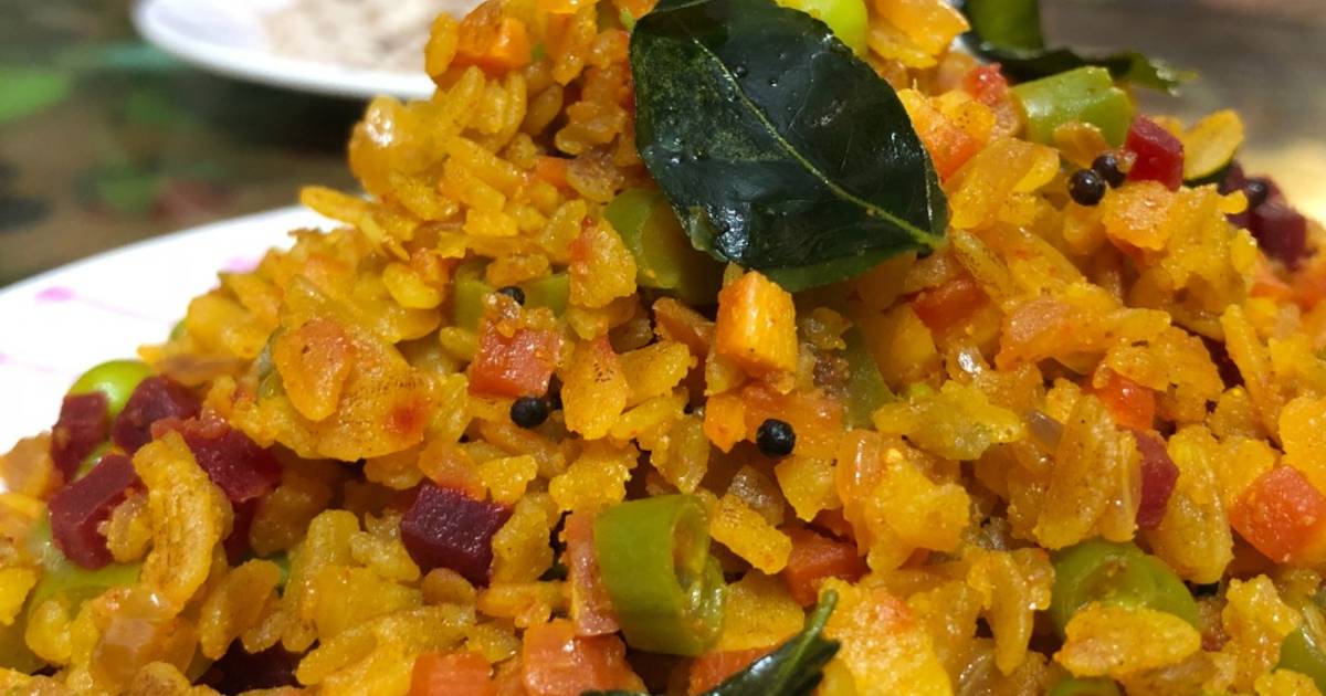 Vegetable Brown Poha – Healthy Breakfast Recipe by MadAboutCooking ...