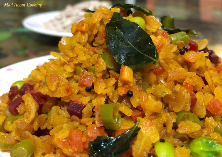 Simple Way to Make Any-night-of-the-week Vegetable Brown Poha – Healthy Breakfast