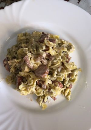 Hamis carbonara tészta recept fotója