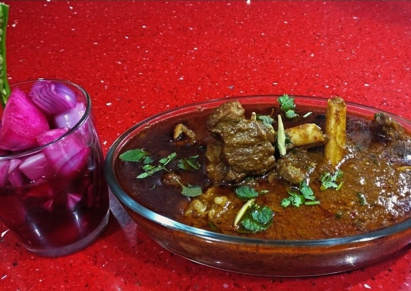 Mutton in apple greavy