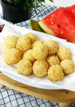 Foto resep Onde onde crunchy isi kacang merah