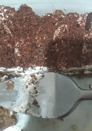صورة لوصفة تيراميسو طار بلا ماتمسو 😱 المهم قدرت نصورلكم واش بقى 😁😉