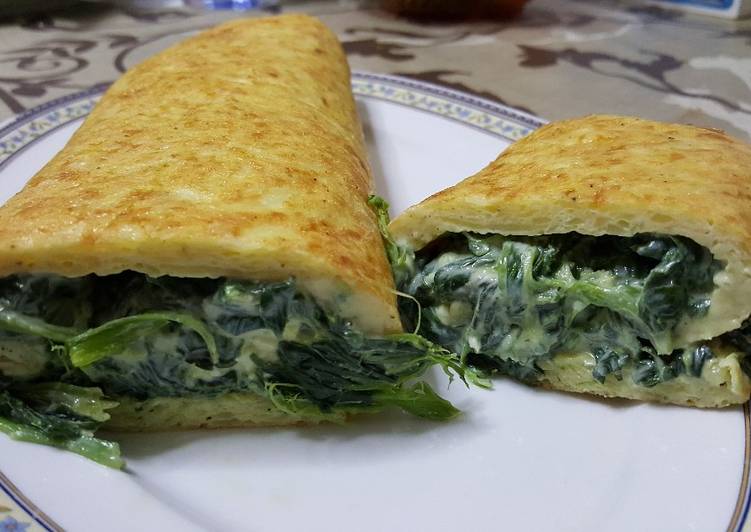 Rotolo di frittata con ricotta e spinaci