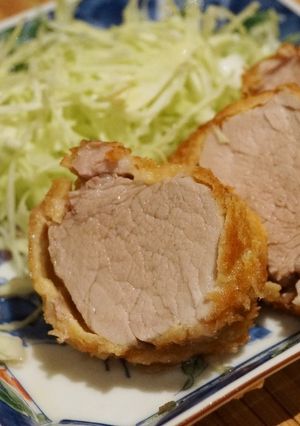 A picture of Low-Calorie Tonkatsu (Japanese style pork cutlet in bread crumbs).