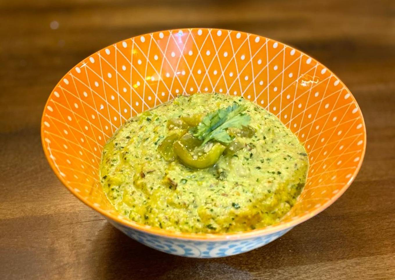 Tangy green tomato (tomatillo) chutney
