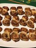 “Chaperos” Mini Puff Pastries with Ham, Basil, Gorgonzola, and Blue Poppy Seeds