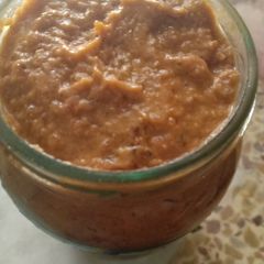 A picture of Fried onion and tomato paste 🍅🧅.
