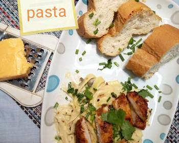 Ultimate Cooking Recipe Fettuccine Alfredo with tikka chicken Restaurant Style