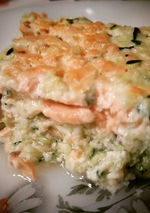 Une photo de Flan courgettes saumon