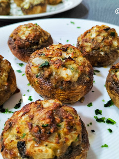 Una foto de Champiñones trufados en airfryer