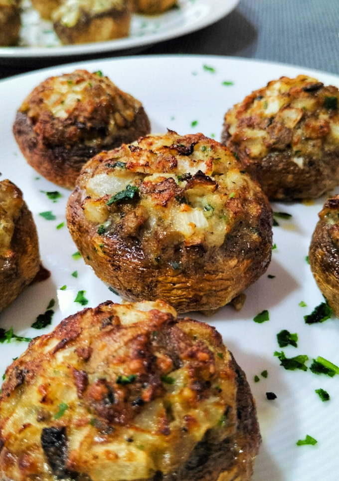 Una foto de Champiñones trufados en airfryer