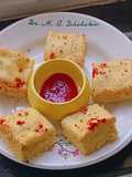 Crimson Glow Dhokla – Oil-Free Steamed Snack‌ with Red chilli Jam