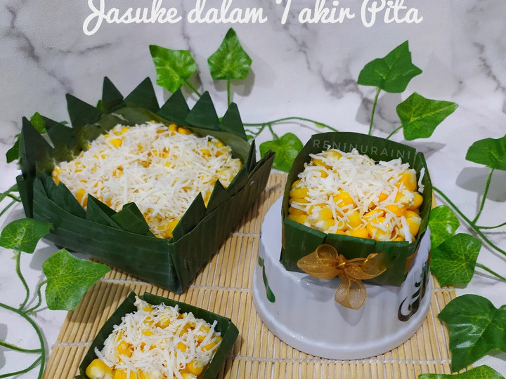 Cara Gampang Menyiapkan Jasuke (Jagung Susu Keju) dalam Takir Pita Anti Gagal