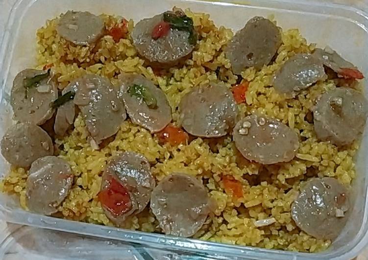 {Resep Nasi Goreng Kunyit + Tumis bakso Anti Ribet