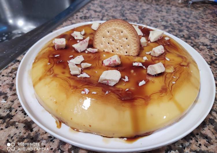 Flan de chocolate blanco