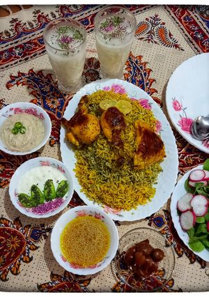 عکسی از دستور سبزی پلو با مرغ