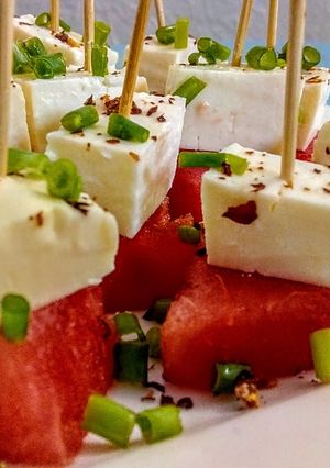 Una foto de PATILLA (Sandía), con Queso Costeño...!❣️💕💝💟