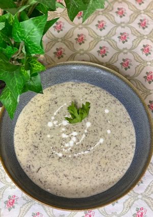 صورة لوصفة شوربه كريمه الفطر 🍄😻
