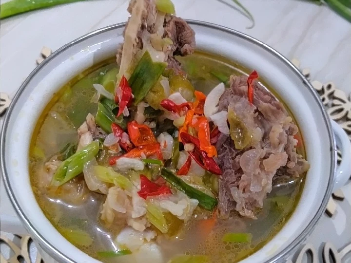 Langkah Mudah untuk Menyiapkan Resep 143. Asem-Asem Tulang Sapi Anti Ribet, Sempurna