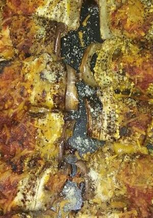 Una foto de Rollos de berenjena