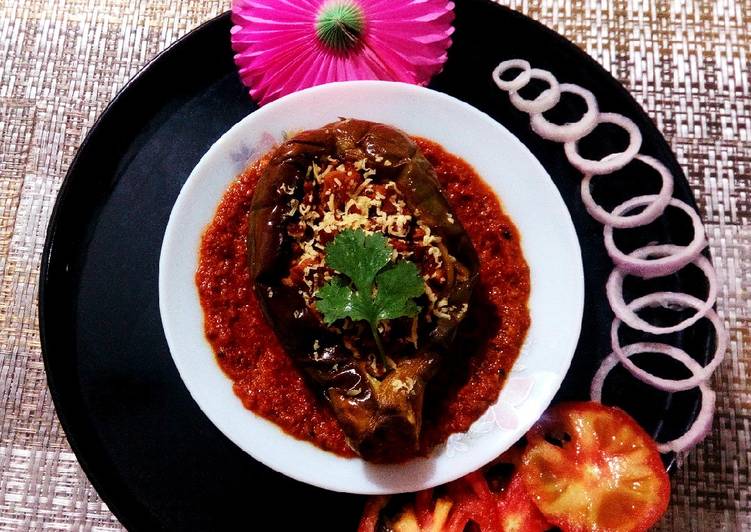 Recipe of Speedy Tandoori-Soyabean Stuffed Eggplant Recipe(Restaurant Style)