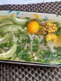 Mì lá tươi nấu mướp và trứng non