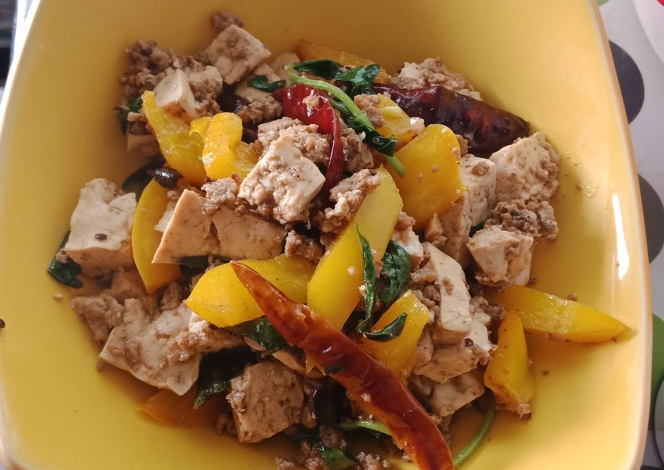 Tahu masak paprika n kemangi