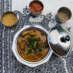 A picture of Mushroom Masala Curry.