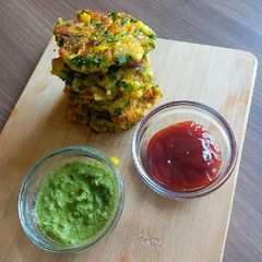 A picture of Zucchini corn fritters.