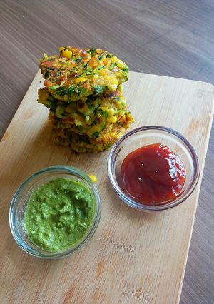 A picture of Zucchini corn fritters.