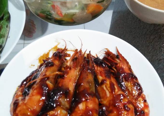 Udang bakar teflon