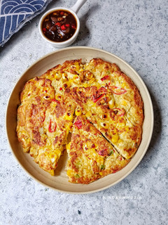 Foto resep Omelette Tempe Jagung Sambal Kecap