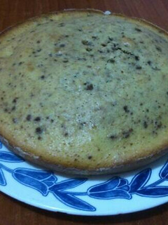 A picture of Yogurt Cake with Crushed Oreo Cookies.