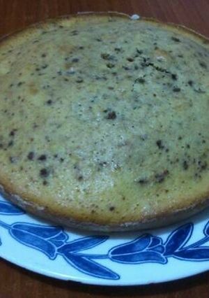A picture of Yogurt Cake with Crushed Oreo Cookies.