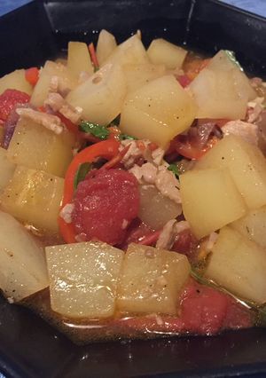 A picture of Gisadong (Sauté)Papaya.