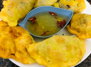 Hình của món Bánh gối- bánh batiso (nguyên liệu đơn giản).