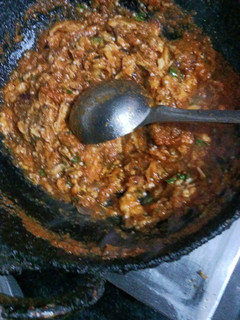 A picture of Baingan ka bharta.
