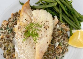 How to Recipe Yummy Smoked haddock  creamy Puy lentils with Dill MyCookbook