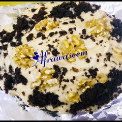 A picture of Choco walnut cake in microwave ready in 4 minutes.