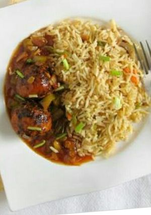 A picture of Veg Manchurian.