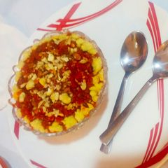 A picture of Carrot Beetroot Halva.
