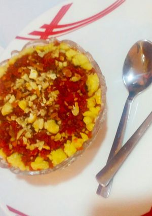 A picture of Carrot Beetroot Halva.